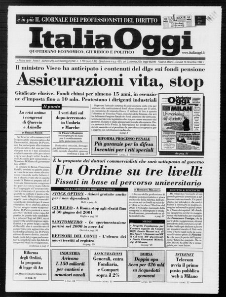 Italia oggi : quotidiano di economia finanza e politica